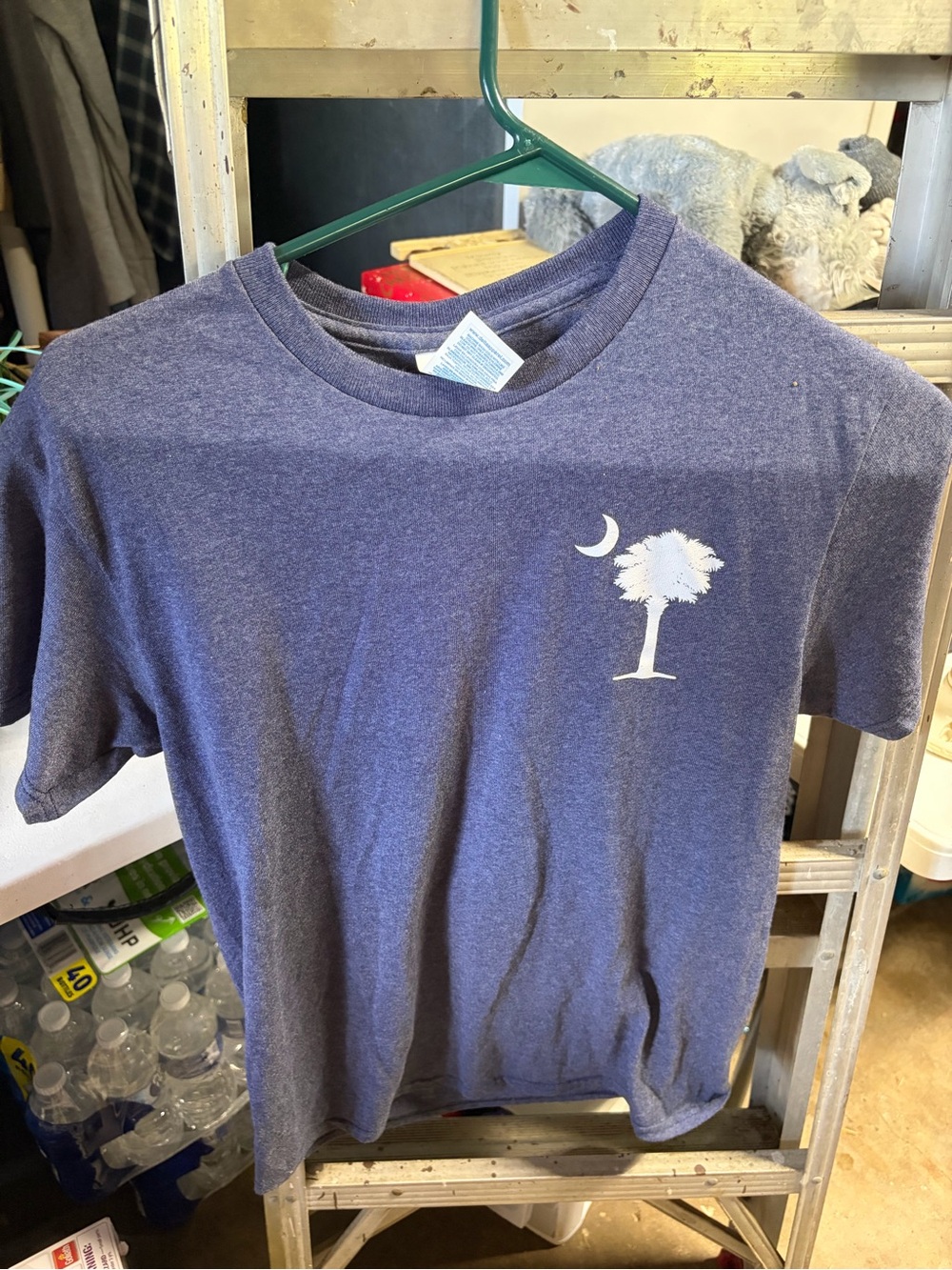Delta Heather Navy Short Sleeve Tee with White Palmetto Moon Graphic